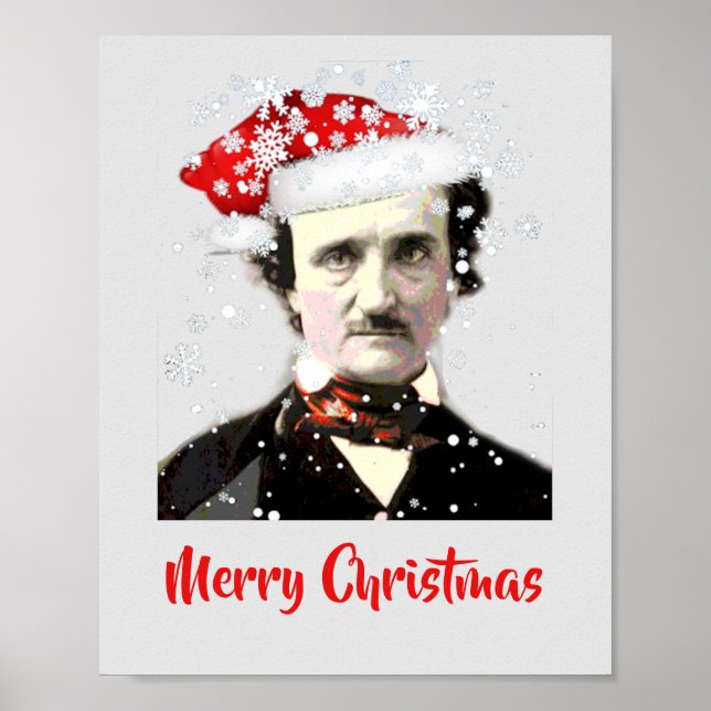 Póster Navidades de Edgar Allan Poe desean Gorra Snowflak (Frente)
