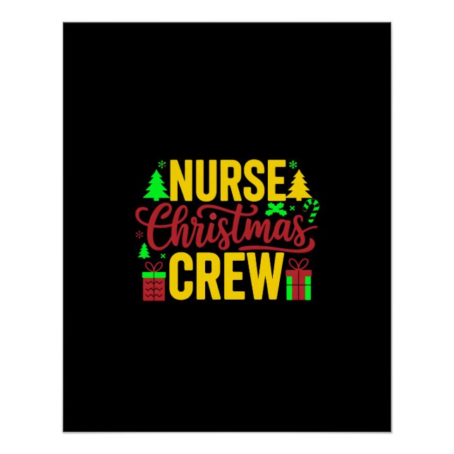 Póster Navidades de enfermería Crew Digital Art Design (Anverso)