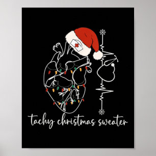 Póster Navidades de enfermería de anatomía cardíaca Tachy