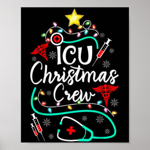 Póster Navidades de enfermería de Icu Crew Enfermería Árb