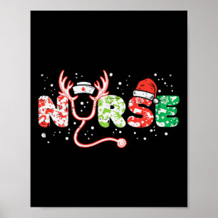 Póster Navidades de enfermería estetoscopio enfermeras ex