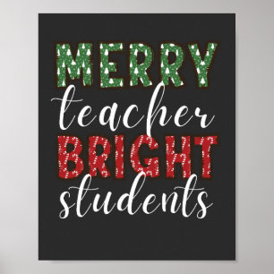 Póster Navidades de estudiantes brillantes de Merry Teach