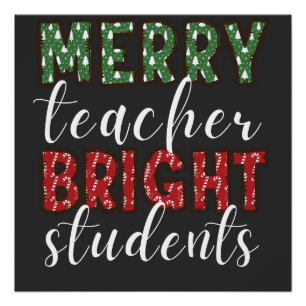 Póster Navidades de estudiantes brillantes de Merry Teach