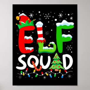 Póster Navidades de familia Elf coincidiendo con pijamas