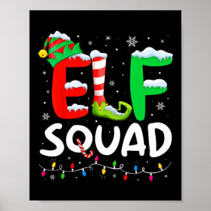 Póster Navidades de familia Elf coincidiendo con pijamas