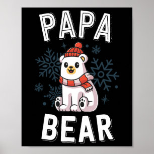 Póster Navidades De Familia Papa Bear Vacaciones De Oso P
