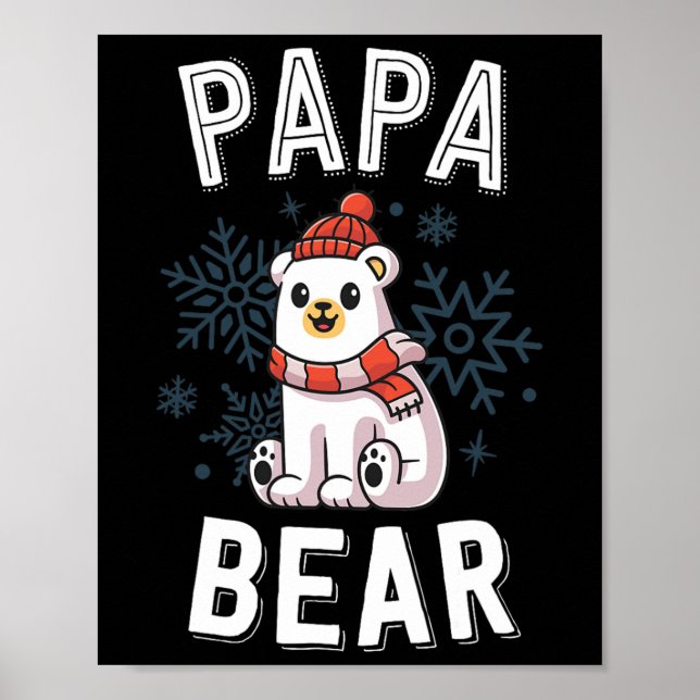 Póster Navidades De Familia Papa Bear Vacaciones De Oso P (Frente)