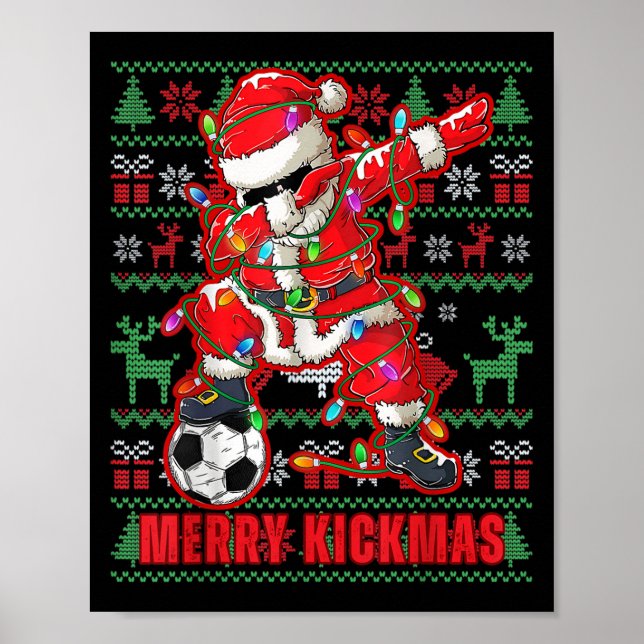 Póster Navidades de Fútbol de Feliz Kickmas Pelea Juvenil (Frente)