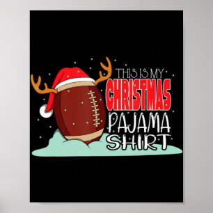 Póster Navidades de fútbol pelota Santa Hat Fun Sport Xma