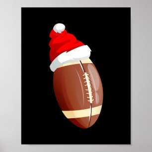 Póster navidades de fútbol santa hat navidades deportivas