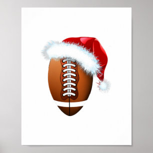 Póster navidades de fútbol santa hat navidades deportivas