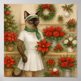 Póster Navidades de Gato Golfer temática para amante de l