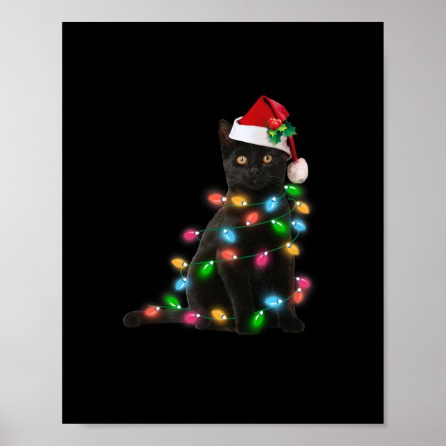 Póster navidades de gatos negros chritos graciosos de ama (Frente)