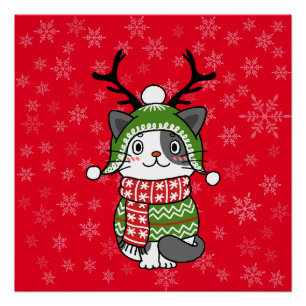 Póster Navidades de gatos ricas repartiendo estufas en Ga