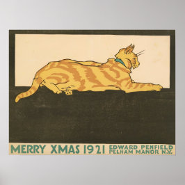 Póster Navidades de gatos y merry, 1921