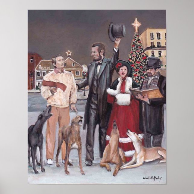 Póster Navidades de Gettysburg II Imagen de perro en Grey (Frente)