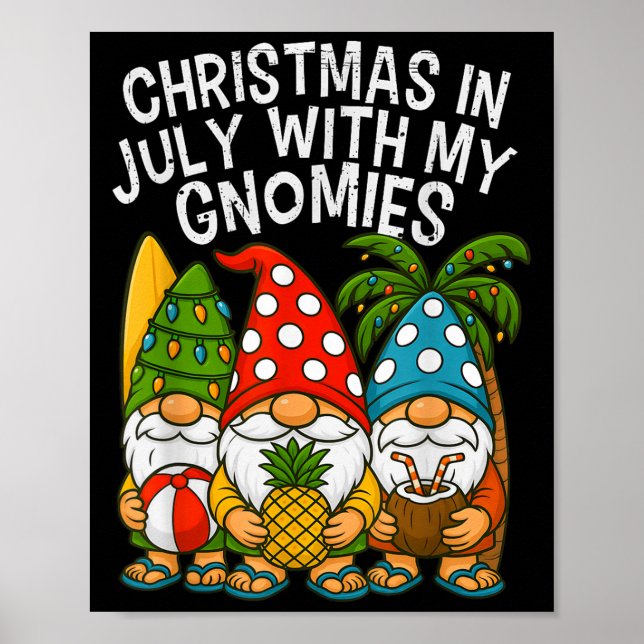 Póster Navidades De Gnome En Julio Con Mis Gnomies Summer (Frente)