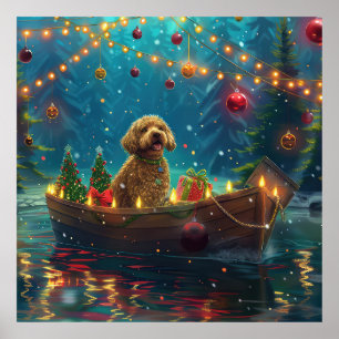 Póster Navidades de Goldendoodle
