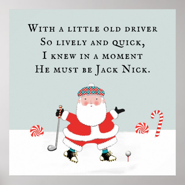 Póster Navidades de golf feriado (Frente)