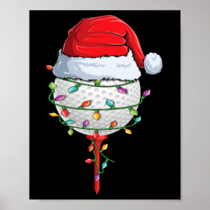 Póster Navidades de golf Pajama Fun Holiday Golf Ball San