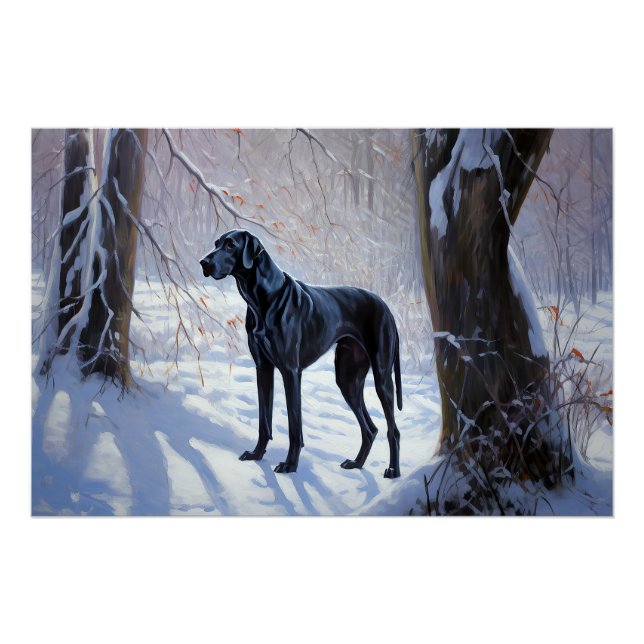 Póster Navidades de Great Dane Let It Snow (Anverso)