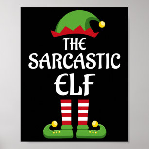 Póster Navidades de grupo de coincidencia de familia elfa