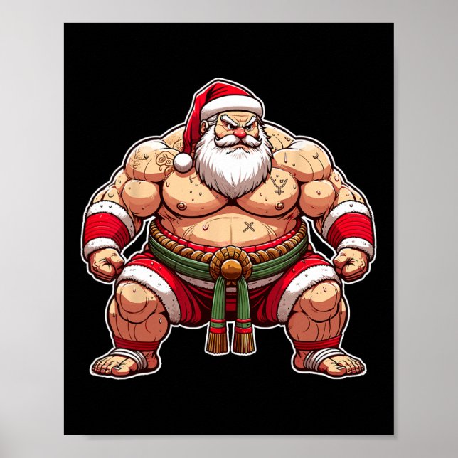 Póster Navidades de Guay del Sumo Santa Japonés (Frente)