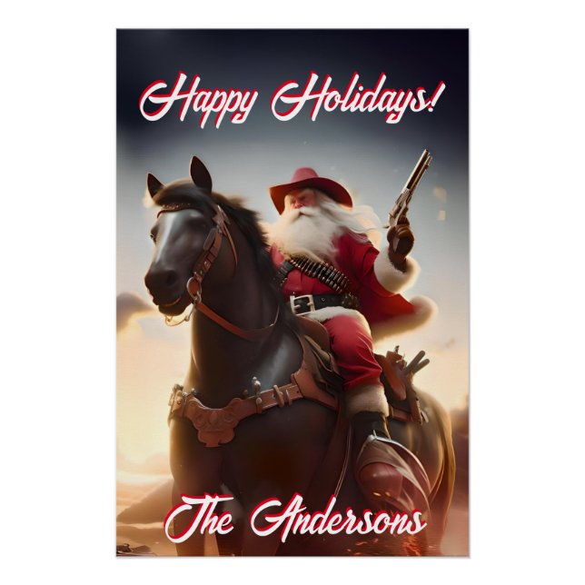 Póster Navidades de Gun Toting Santa Claus (Anverso)