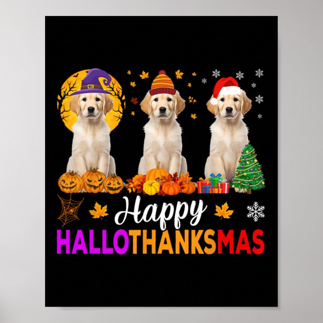 Póster Navidades de Halloween de perro de Labrador Hallot (Frente)