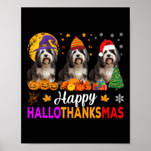 Póster Navidades de Halloween de Shih Tzu Dog Hallothanks