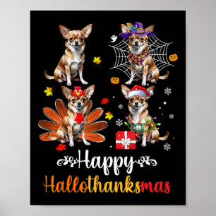 Póster Navidades de Halloween en Chihuahua Lover Feliz Ha