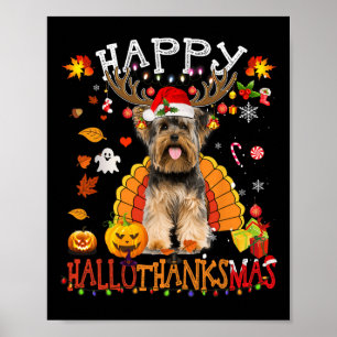 Póster Navidades de Halloween en Yorkshire Dog Happy Hall