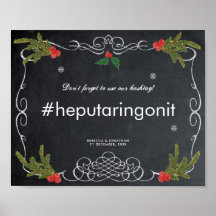 navidades de hashtag: signo de boda de invierno