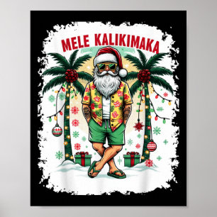 Póster Navidades De Hawái En Julio Mele Kalikimaka Hawaii