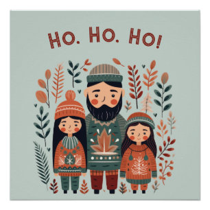 Póster Navidades de Higge Familia Escandinava Acogedora