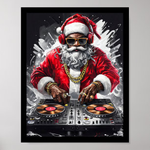 Póster Navidades de Hip Hop Santa Dj