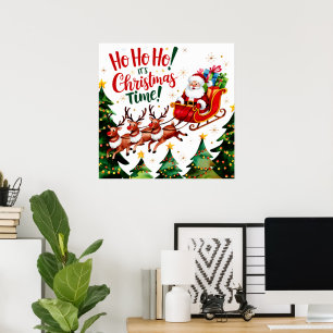 Póster Navidades de Ho Ho Ho Santa Claus