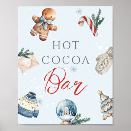 Póster Navidades de Hot Cocoa Bar Invierno Primer cumplea