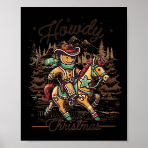 Póster Navidades de Howad Gingerbread Hombre Vaquero Mont