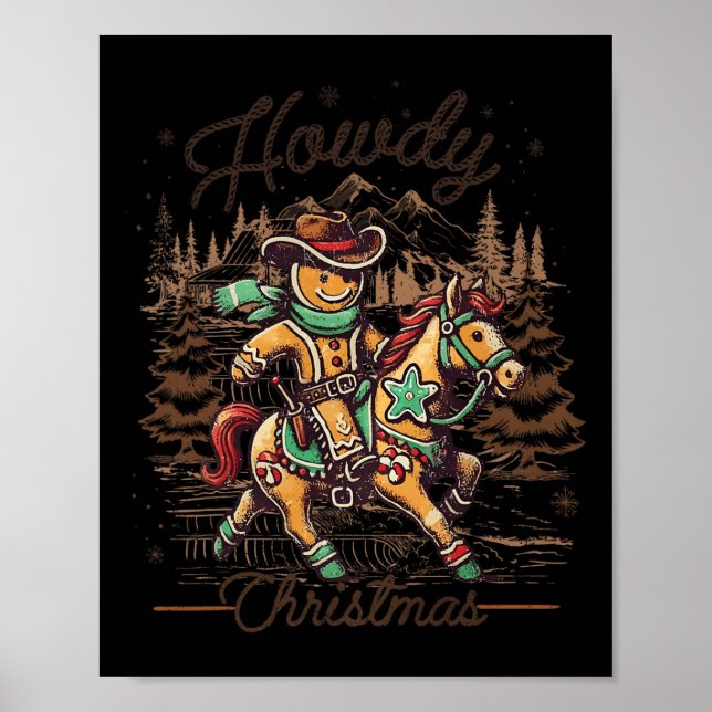 Póster Navidades de Howad Gingerbread Hombre Vaquero Mont (Frente)
