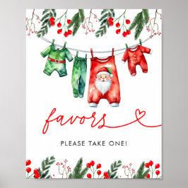 Póster Navidades de invierno a favor de Santa Baby Shower