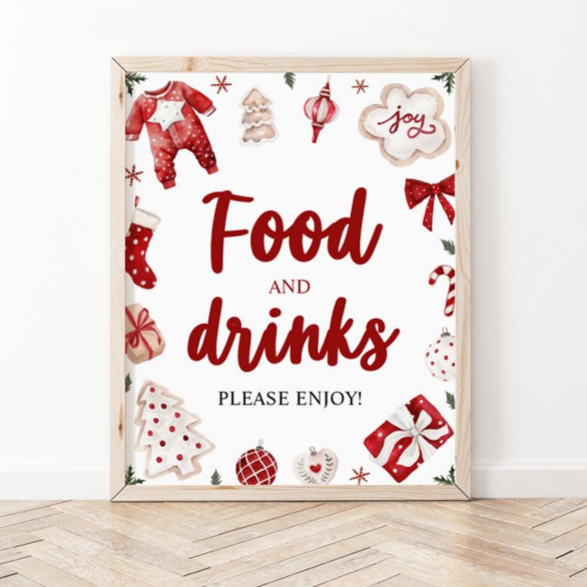 Póster Navidades de invierno acuarela Rótulo de comida y  (Subido por el creador)