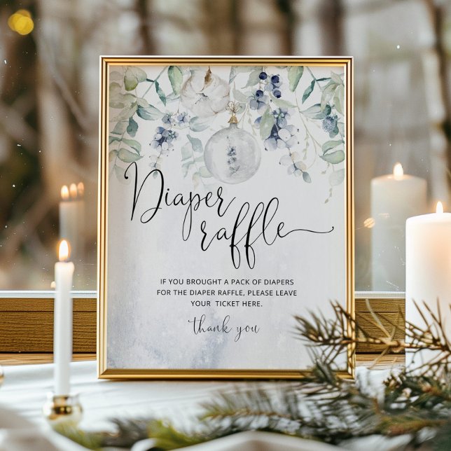 Póster Navidades de invierno burbuja elegante rifa de pañ (Subido por el creador)