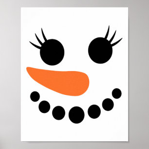 Póster Navidades De Invierno De Snowman Enfrentan Eyelash