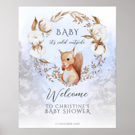 Póster Navidades de invierno hace frío fuera de Baby Show