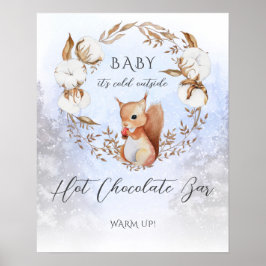 Póster Navidades de invierno Hot Chocolate Bar Baby Showe
