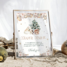 Póster Navidades de invierno Polar Bear Diaper Raffle