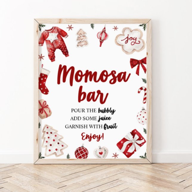 Póster Navidades de invierno rojos Baby Shower Momosa Bar (Subido por el creador)