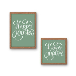 Póster Navidades de invierno Saga Green Happy