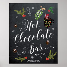 Póster navidades de invierno signo de barra de chocolate